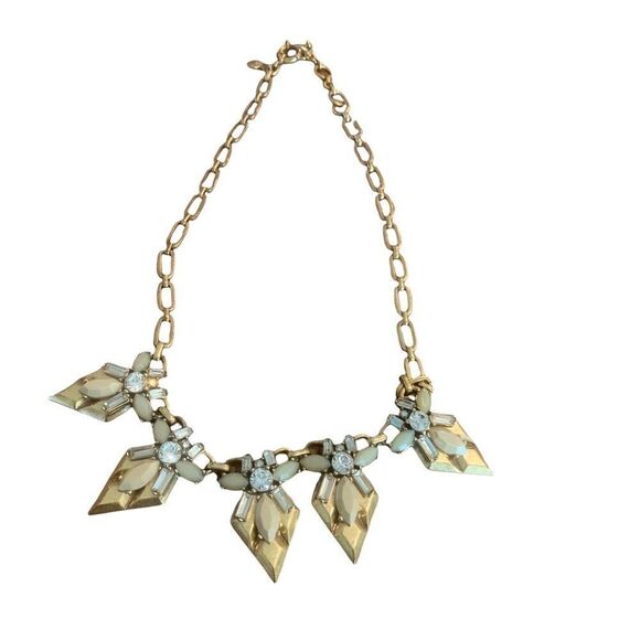 J Crew Necklace Gold Rhinestone - Picture 1 of 6